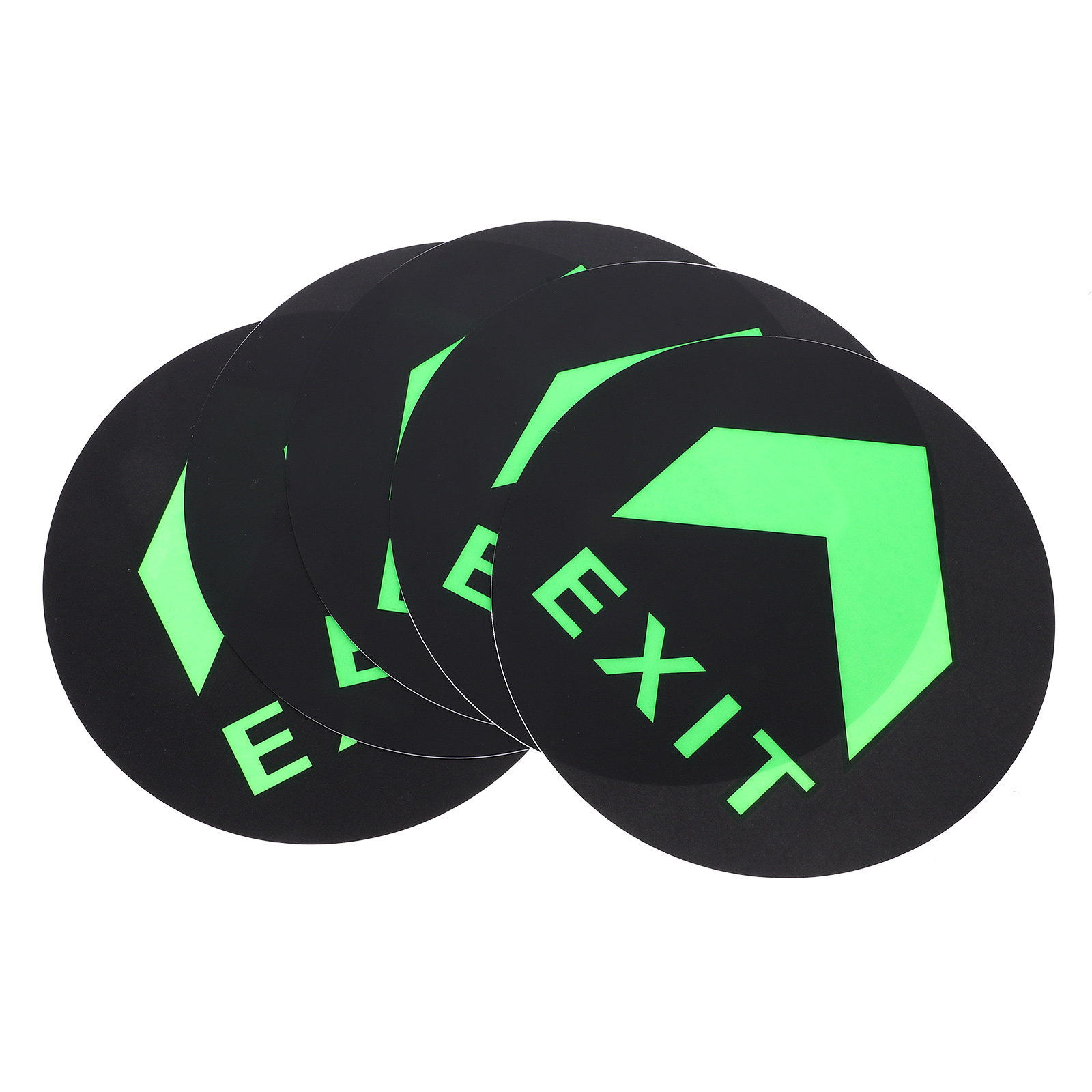 Emergency Exit Sign - 5 stuks nachtelijk lichtgevende uitgangsbord vloersticker