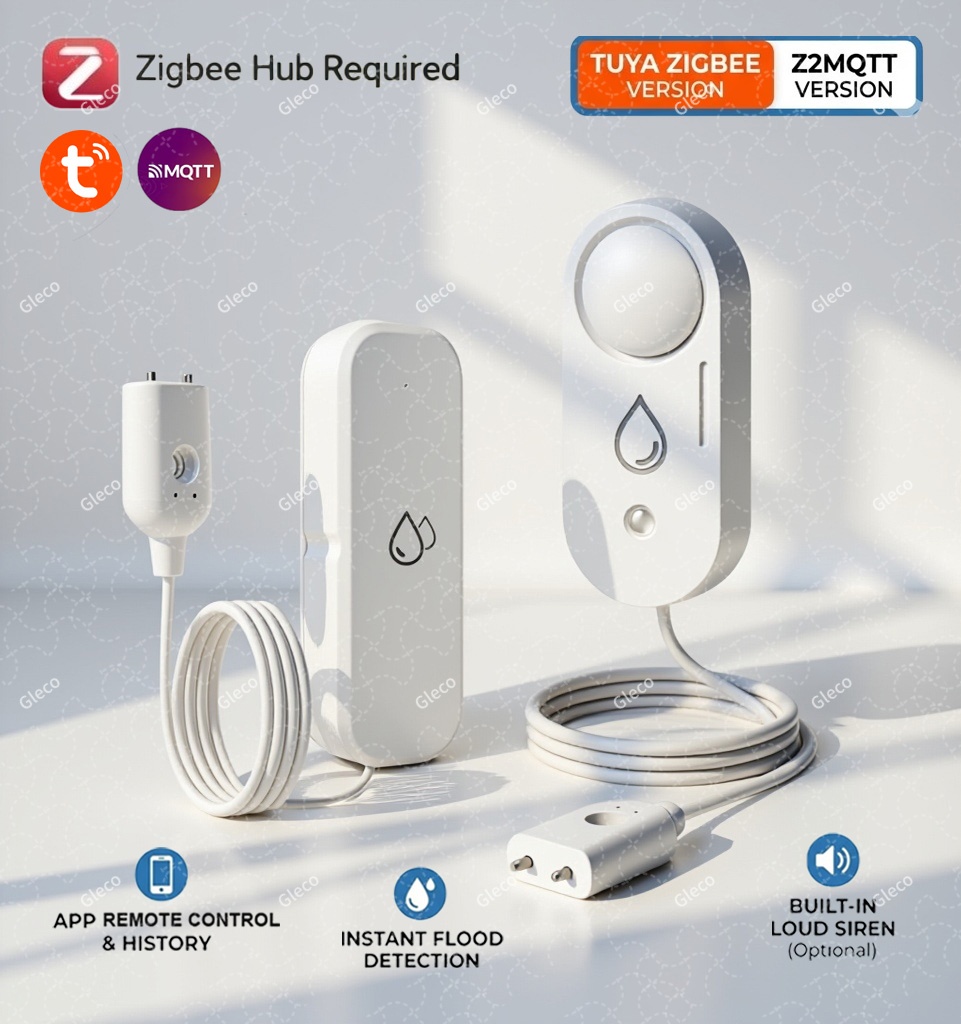 Water Alarm Sensor - Zigbee Waterleksensor Overstromingslekkage Detector Met Optioneel