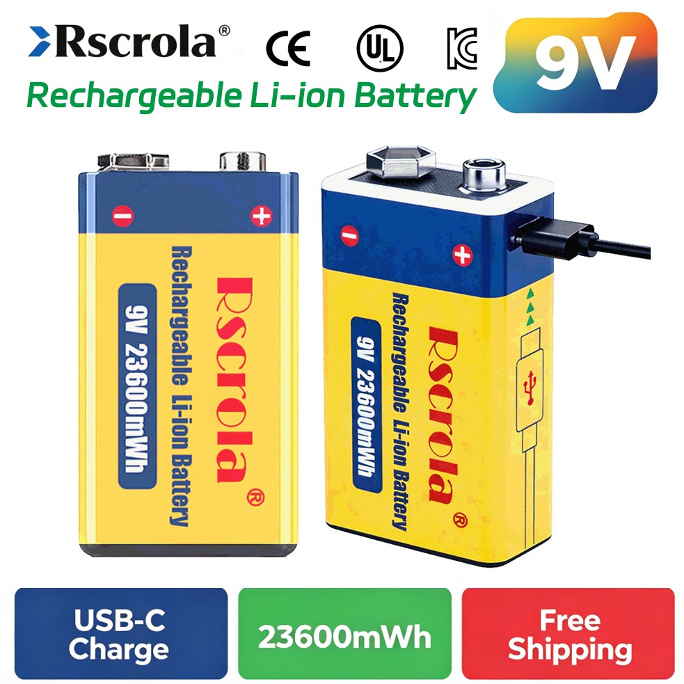 Smoke Detector Interconnected - Oplaadbare 9V-batterij, 23600mWh grote capaciteit 9