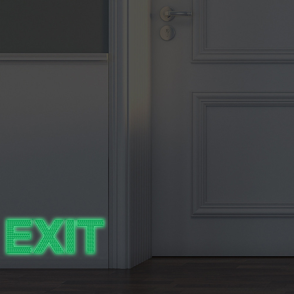 Emergency Exit Sign - Glow-in-the-dark uitgangsstickers, lichtgevende veiligheidsborden voor nooduitgangen,